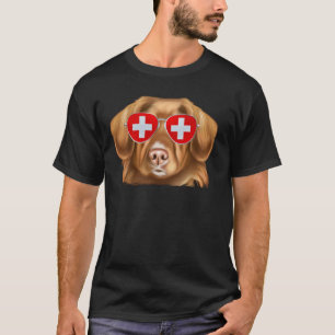 Funny Duck Tolling Retrievers Dog Switzerland Flag T-Shirt