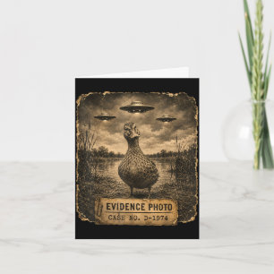 Funny duck ufo evidence photo alien humour card