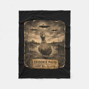 Funny duck ufo evidence photo alien humour  fleece blanket