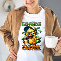 Funny Duck Wearing Glasses Coffee Caption Quote