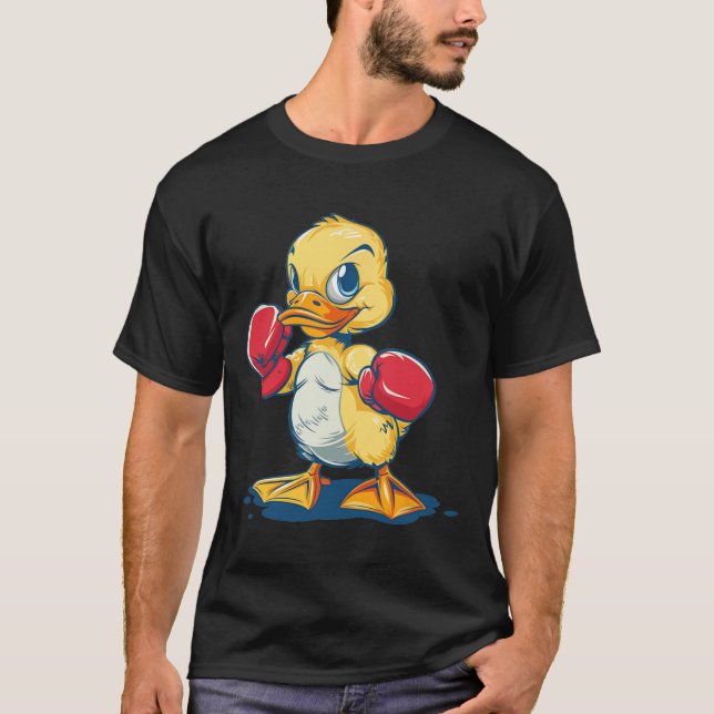 Funny Duck With Boxing Gloves Costume For Ducks Lo T-Shirt (Front)