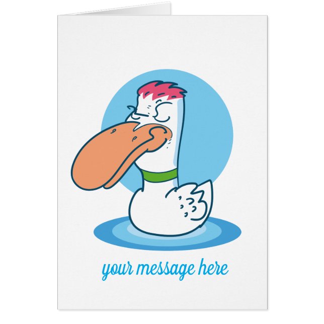 funny duck with punk hair cartoon (Front)