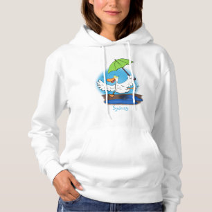 Funny duck with umbrella dancing cartoon hoodie