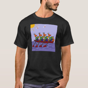 Funny Ducks in a Row Cartoon T-Shirt