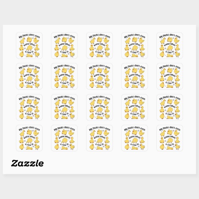 Funny Ducks Sarcastic  Square Sticker (Sheet)