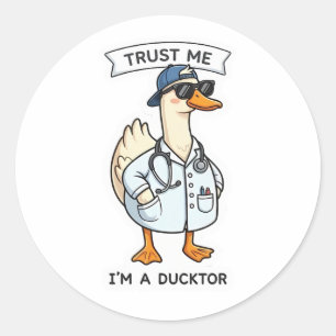 Funny Ducktor Duck Medical Classic Round Sticker