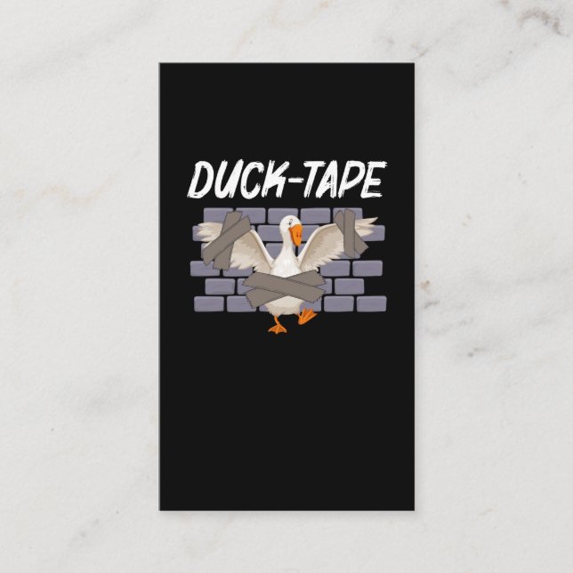Funny Duct Tape Humour Duck Animal Sarcastic Business Card (Front)