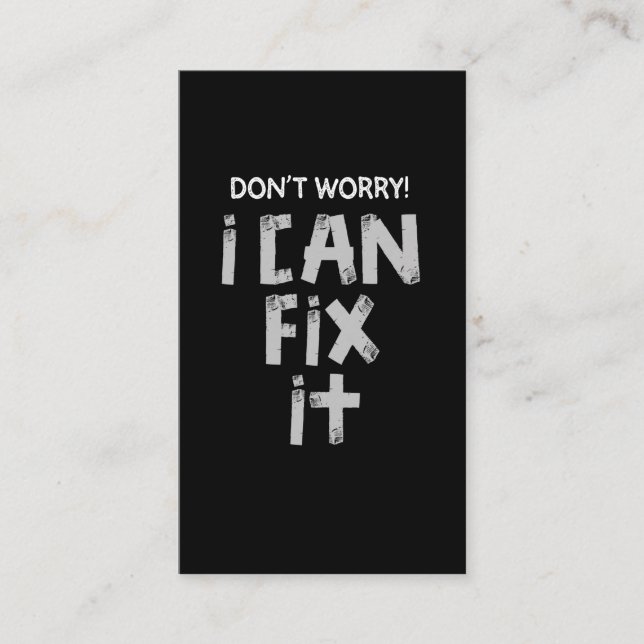 Funny Duct Tape Joke Lazy Sarcastic Husband Father Business Card (Front)