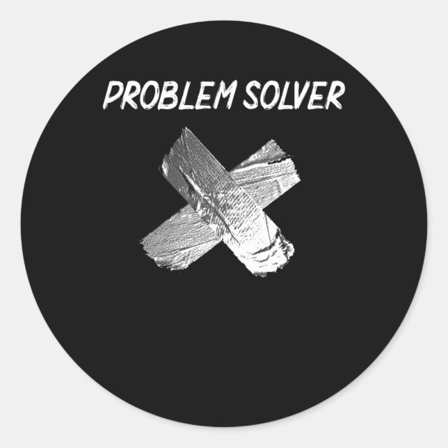 Funny Duct Tape Joke Lazy Sarcastic Husband Father Classic Round Sticker (Front)