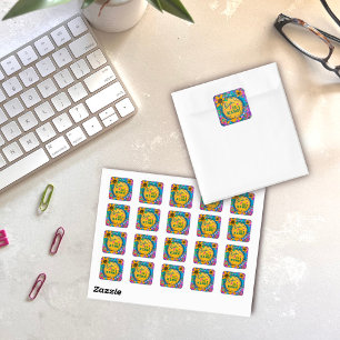 Funny Dude Be Kind Cheerful Floral Kindness  Square Sticker