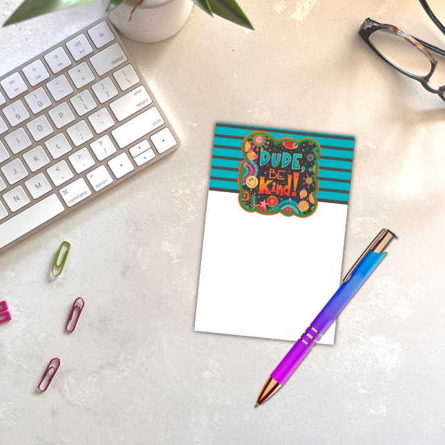 Funny Dude Be Kind Smile Colourful Post-it Notes (Creator Uploaded)
