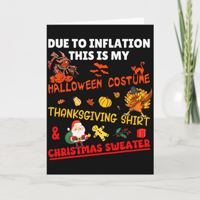 Funny Due To Inflation This Is Xmas New Year's Eve Card (Front)