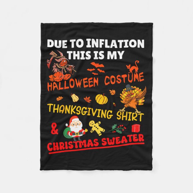 Funny Due To Inflation This Is Xmas New Year's Eve Fleece Blanket (Front)