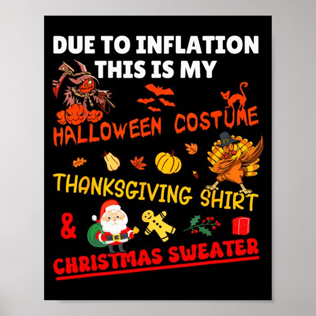 Funny Due To Inflation This Is Xmas New Year's Eve Poster (Front)