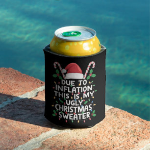 Funny Due to Inflation Ugly Christmas Sweaters Can Cooler