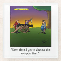 Funny Duelling At Dawn Humour Coaster