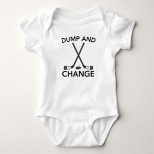Funny Dump And Change Hockey Baby Bodysuit