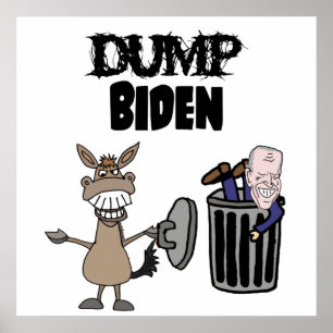 Funny Dump Biden Political Cartoon Poster