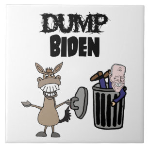 Funny Dump Biden Political Cartoon Tile