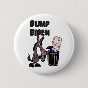 Funny Dump Joe Biden Cartoon 6 Cm Round Badge