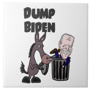 Funny Dump Joe Biden Cartoon Tile