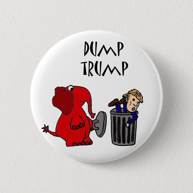 Funny Dump Trump Political Cartoon Art 6 Cm Round Badge (Front)