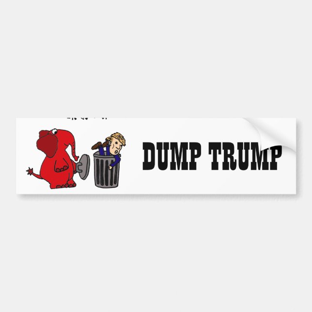 Funny Dump Trump Political Cartoon Art Bumper Sticker (Front)