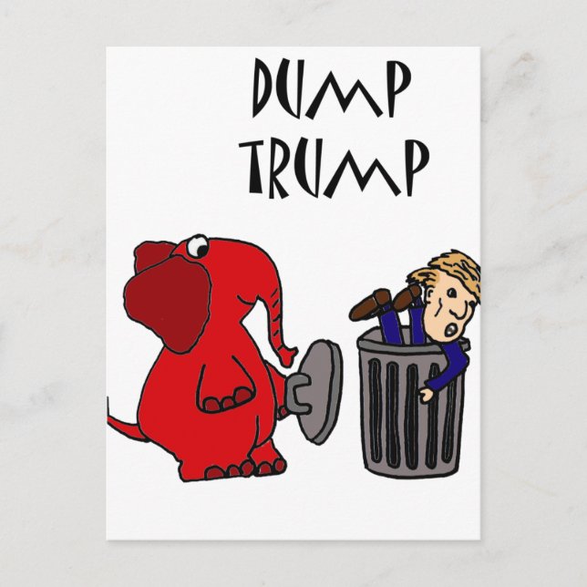 Funny Dump Trump Political Cartoon Art Postcard (Front)