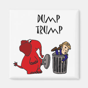Funny Dump Trump Political Cartoon Magnet
