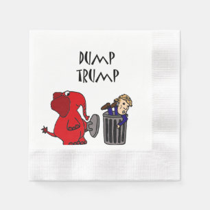 Funny Dump Trump Political Cartoon Napkin