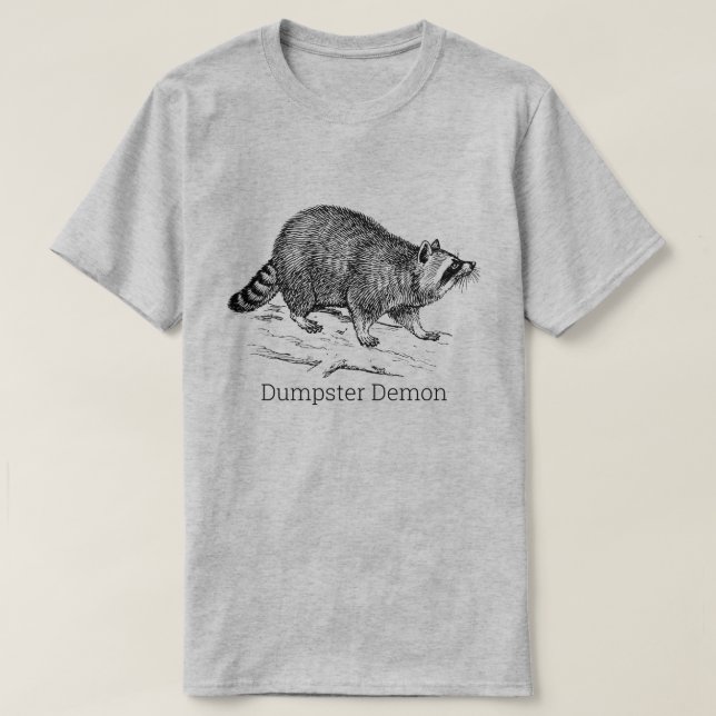 Funny DUMPSTER DEMON Racoon  T-Shirt (Design Front)