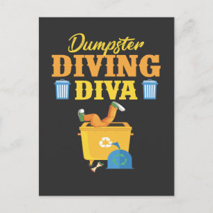 Funny Dumpster Diving Diva Trash Lover Postcard
