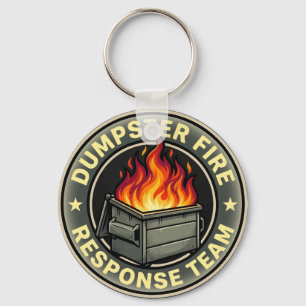 Funny dumpster fire response team key ring
