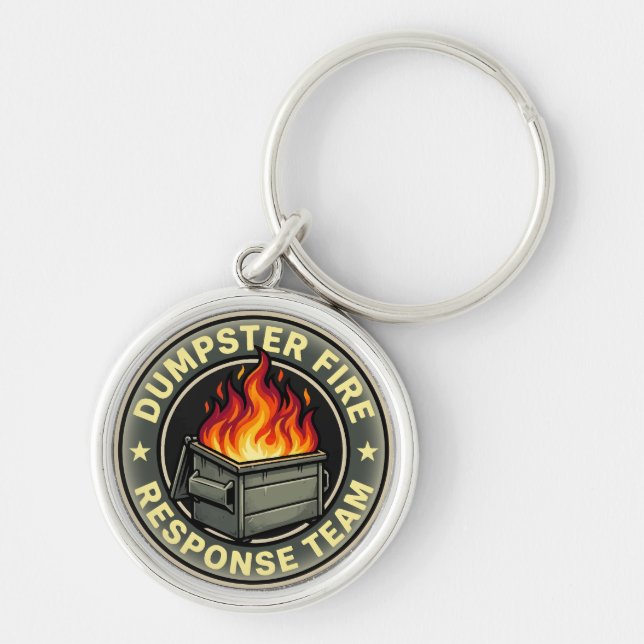 Funny dumpster fire response team  key ring (Front)