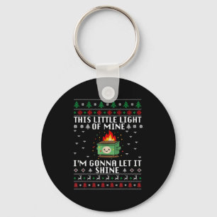 Funny Dumpster Fire Ugly Christmas Sweaters For Me Key Ring