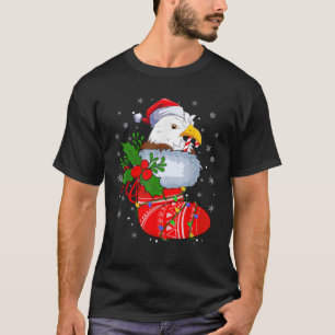 Funny Eagle Bird In Christmas Socks Santa Lights X T-Shirt