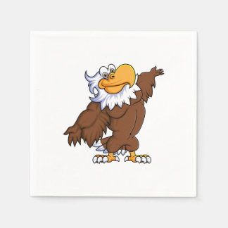 funny eagle cartoon posing mascot character napkin