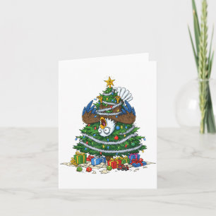 Funny Eagle Christmas Tree Lights Kids Mens Womens Card