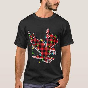Funny Eagle Christmas Tree Red Plaid Xmas Animals T-Shirt