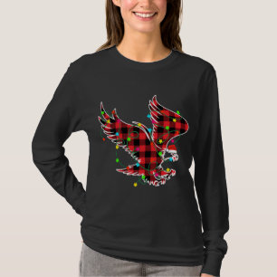 Funny Eagle Christmas Tree Red Plaid Xmas Animals T-Shirt