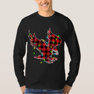 Funny Eagle Christmas Tree Red Plaid Xmas Animals T-Shirt