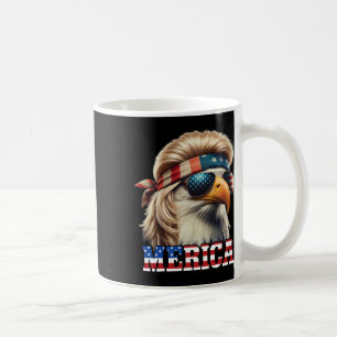 Funny Eagle Merica 4th July Blonde Wig Mullet Funn Coffee Mug