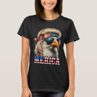 Funny Eagle Merica 4th July Blonde Wig Mullet Funn