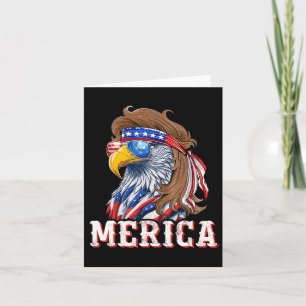 Funny Eagle Mullet 4th Of July Usa American Flag M Card