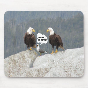 Funny Eagles and Seagull Mouse Mat