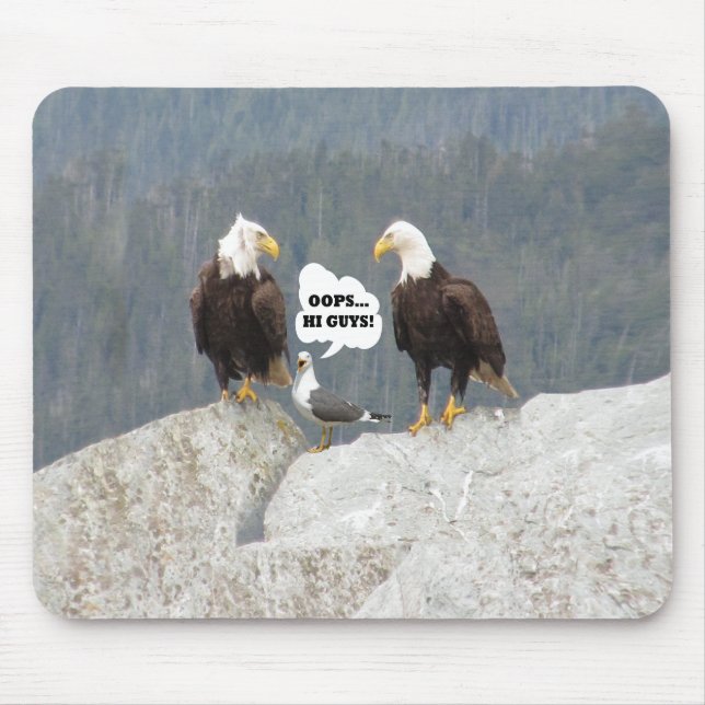 Funny Eagles and Seagull Mouse Mat (Front)