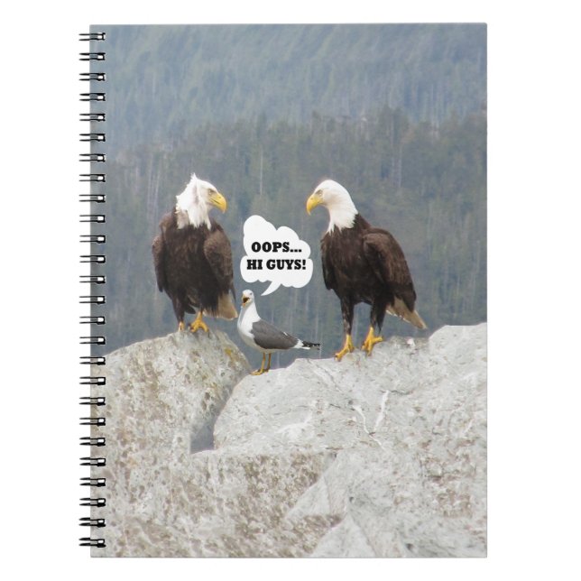 Funny Eagles and Seagull Notebook (Front)