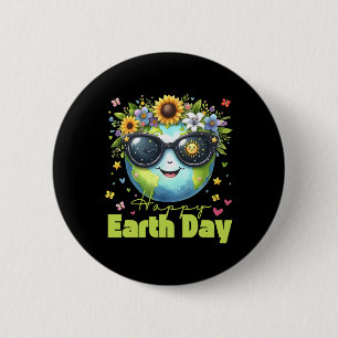 Funny Earth Day 2025 Save The Planet Cute Sungles 6 Cm Round Badge