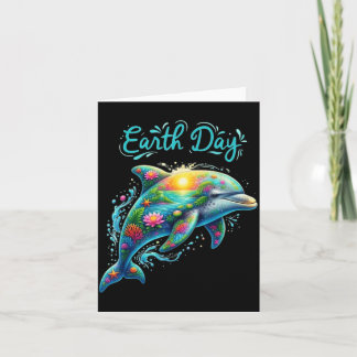 Funny Earth Day Dolphin Save Earth for Nature Card
