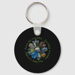 Funny Earth Day Everyday Sunflower Earth Animal Lo Key Ring